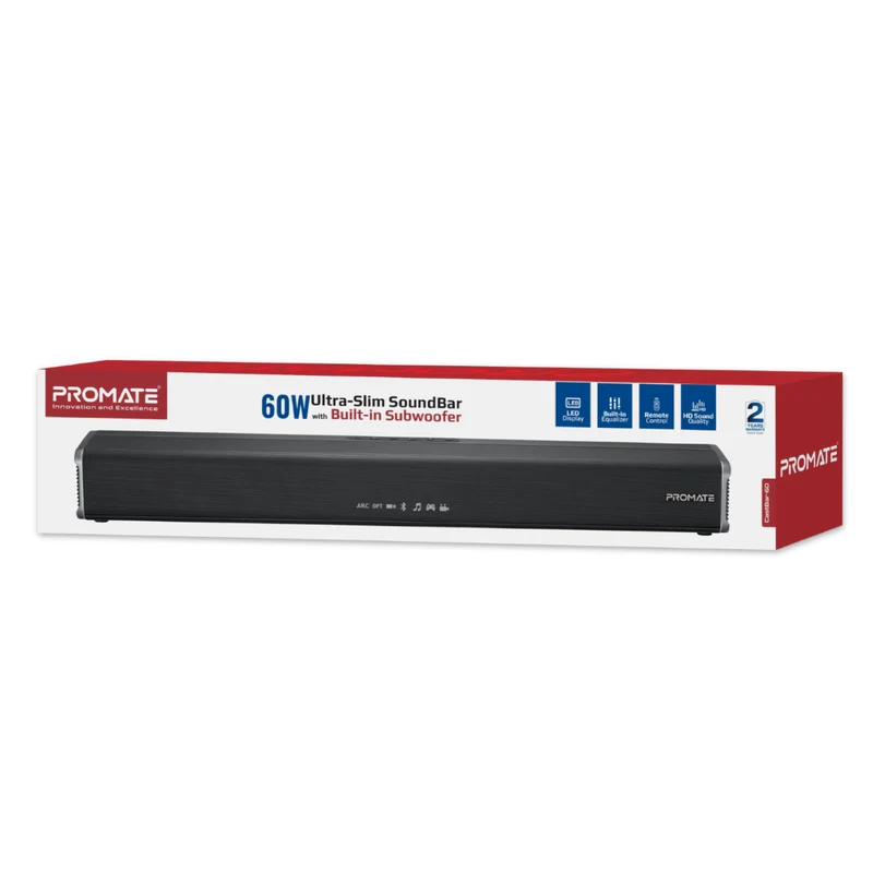 Promate CastBar 60W Ultra-Slim SoundBar with Built-in Subwoofer Promate CastBar 60W Ultra-Slim SoundBar with Built-in Subwoofer